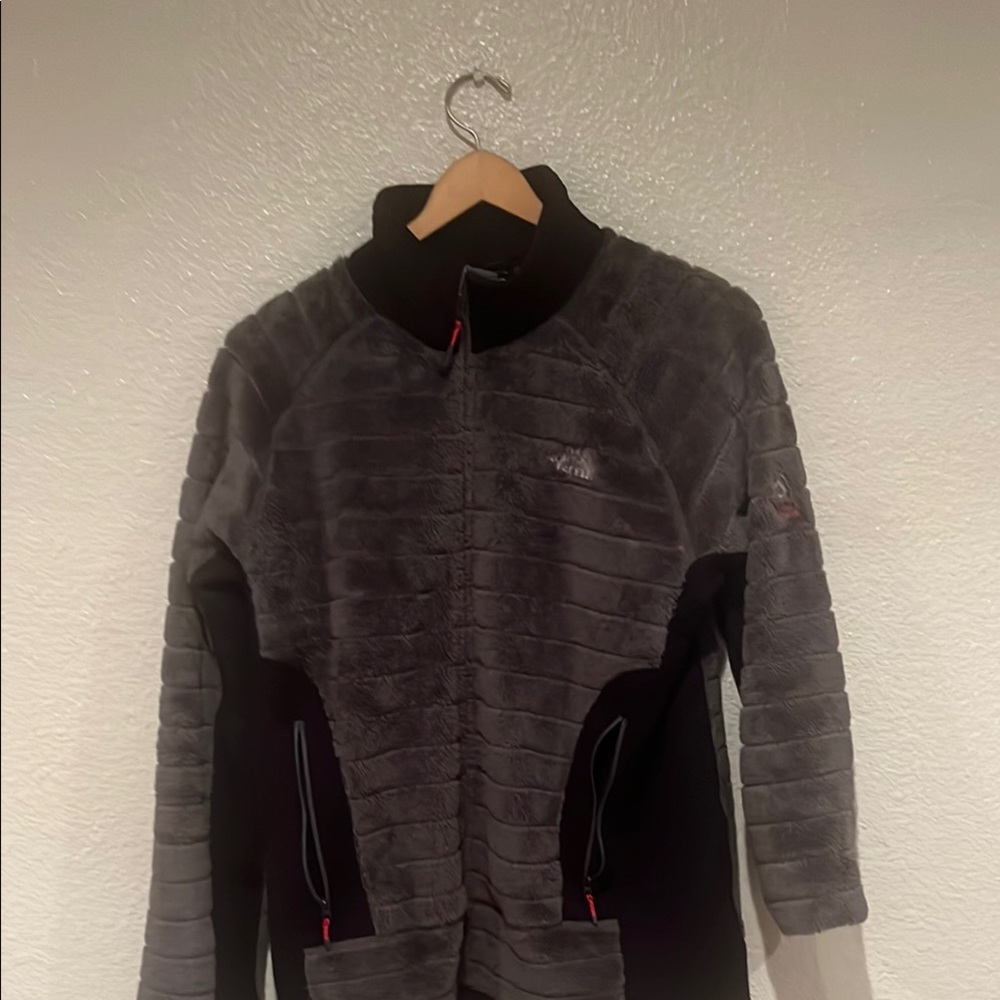 The North Face Gray and Black Fleece Jacket